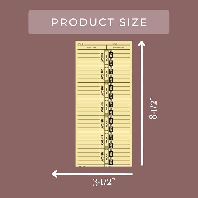 Generic Time Clock Cards for Tracking Regular and Extra Time - Image 2