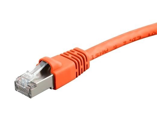 Monoprice Cat6A 3ft Orange Patch Cable Double Shielded 26AWG 10G Pure Bare by Monoprice