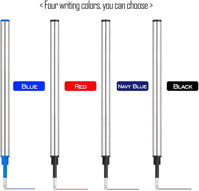 HeTaoCat Gel Rollerball Pen Refills, Roller Ball Fine Point 0.5mm, Black Ink Refill Pack of 5 - Replaceable Ballpoint Pen Refills Medium Point (Red)