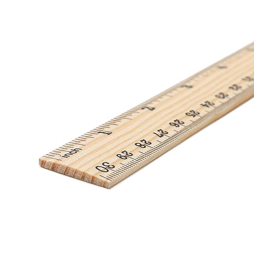 60 Pack Wooden Ruler 12 Inch Rulers Bulk Wood Measuring Ruler Office Ruler 2 Scale
