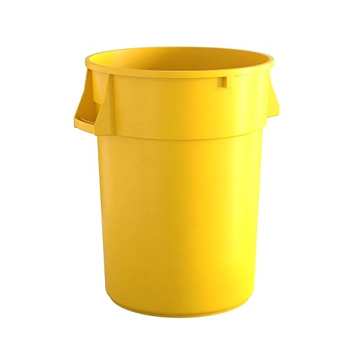 44 Gallon Yellow Round Commercial Trash Can