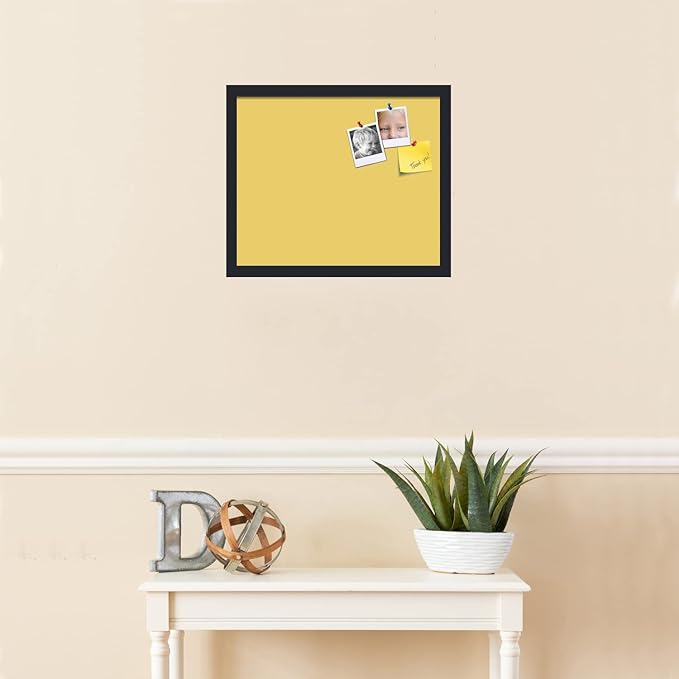 PinPix 18x15 Inch Cork Bulletin Board. This Decorative Framed Pin Board Comes with Honey Pastel Design and a Satin Black Frame. Ideal for Home Office Decor or Message Board (PinPix-1810)