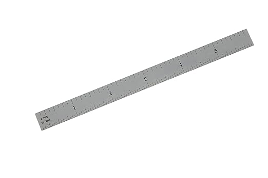 6 Inch Precision Rule, 4R (8ths, 16ths, 32nds, 64ths), Made in US, Metal Working and Fabrication, Carpentry, Woodworking and More (Flexible, 6 Inch)