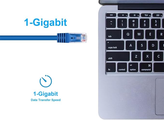 Monoprice Cat5e 2ft Blue Patch Cable UTP 24AWG 350MHz Pure Bare Copper Snagless - Image 5