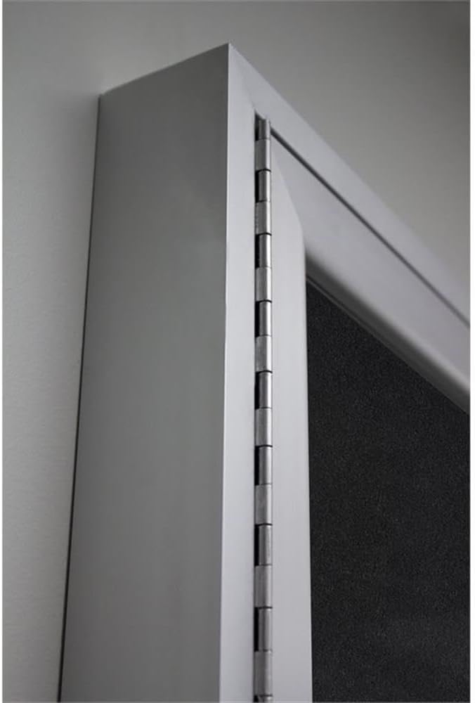 Ghent 48" x 96" 3-Door indoor Enclosed Recycled Rubber Bulletin Board, Shatter Resistant, with Lock, Satin Aluminum Frame,Black (PA34896TR-BK)-Made in USA