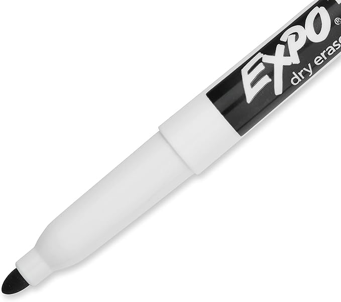EXPO Low Odor Dry Erase Markers Fine Tip Black 4 Count