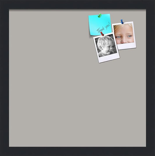 PinPix 15x15 Inch Cork Bulletin Board. This Decorative Framed Pin Board Comes with Dark Stone Design and a Satin Black Frame. Ideal for Home Office Decor or Message Board (PinPix-1808)