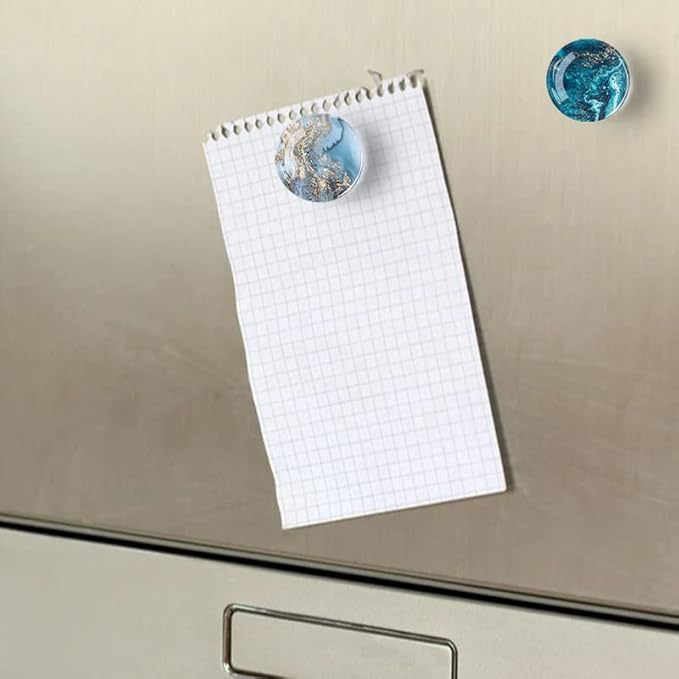 12Pcs Glass Strong Magnetic Refrigerator Magnet Fridge Sticker,Marble Crystal Fridge Magnets Decoration for Crafts,Strong Fridge Magnets for Kitchen, School,Office Whiteboard, Cabinet and Dishwasher