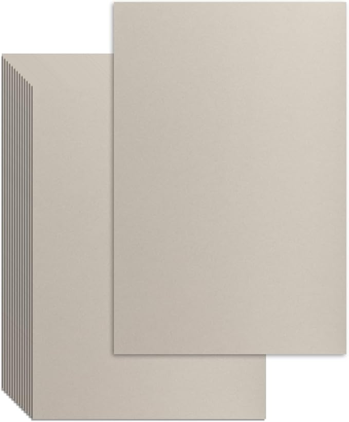 25 Pcs Book Board, Binder Board, Cover Board, Heavy Duty Chipboard for Book Binding, DIY Cardboard (Gray, 11 x 14 Inch 80PT)