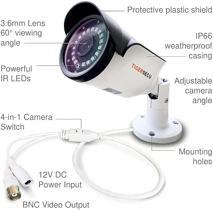 TIGERSECU 1080P Long Range Bullet Security Camera - Image 6