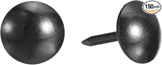 uxcell Upholstery Tacks Nail Pins Furniture, 150Pcs 9x13mm Thumb Tack Pins Assortment Kit Carbon Steel for Home Sofa DIY Decorative Nail Heads Nails, Black