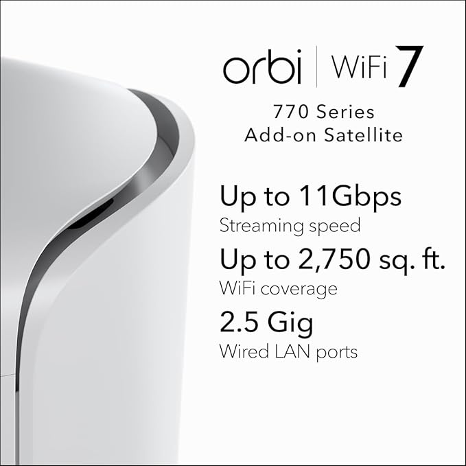 NETGEAR Orbi 770 Series Tri-Band WiFi 7 Mesh Add-on Satellite – Works - Image 2