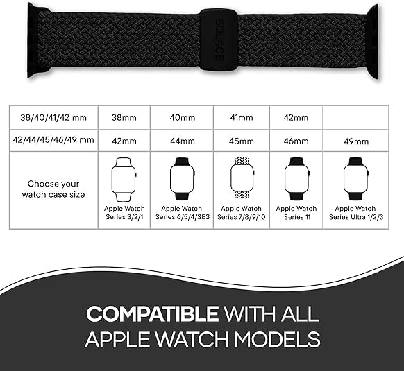 Solace Bands Imperium Adapt Wide Adjustable Nylon Braided Watch Band - Image 2