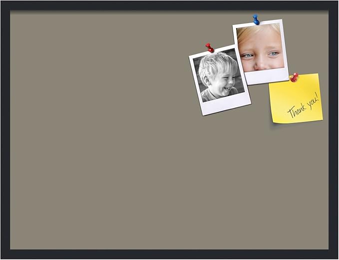 PinPix 32x24 Inch Cork Bulletin Board. This Decorative Framed Pin Board Comes with Pewter Design and a Satin Black Frame. Ideal for Home Office Decor or Message Board (PinPix-1812)