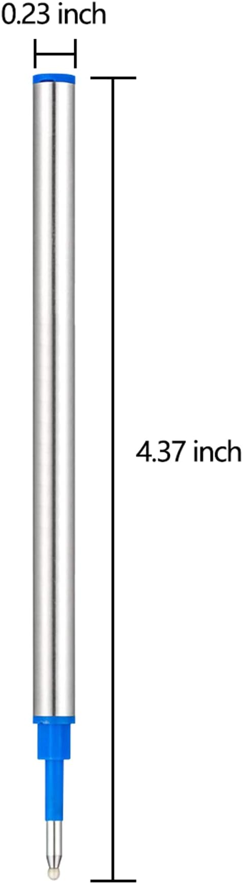 HeTaoCat Gel Rollerball Pen Refills, Roller Ball Fine Point 0.5mm, Black Ink Refill Pack of 5 - Replaceable Ballpoint Pen Refills Medium Point (Blue)