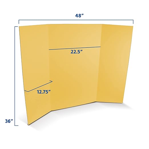 Flipside Products 36” x 48” Foam Project Boards for Presentations, Science Fair, School Projects, Event Displays and Trifold Picture Board - Yellow - 24 Pack