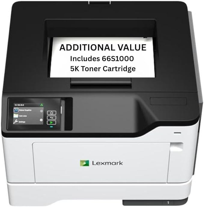 LEXMARK MS531dw Monochrome Laser Printer, Duplex (2-Sided Printing), Energy Star, Up to 46 ppm, 2.8 inch, Color Touch Screen(38S0300) Bundle with 66S1000 Black 5K Yield Toner Cartridge