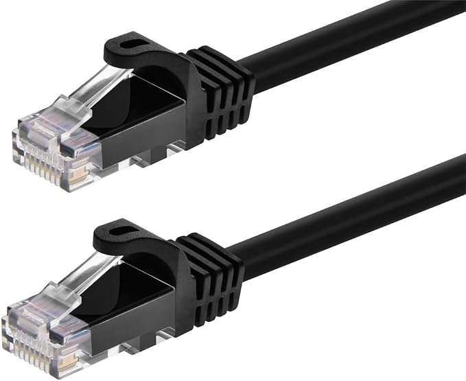 Monoprice Cat5e 10ft Black Patch Cable UTP 24AWG 350MHz Pure Bare Copper by Monoprice