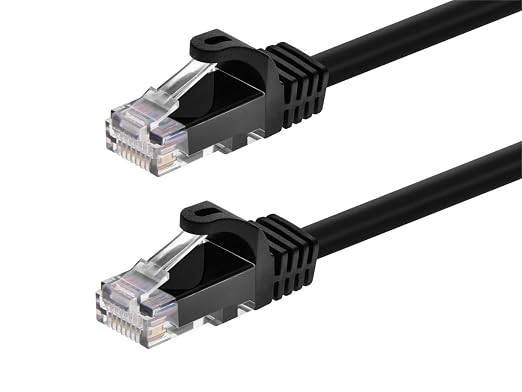 Monoprice Cat6 5ft Black Patch Cable UTP 24AWG 550MHz Pure Bare Copper Snagless by Monoprice