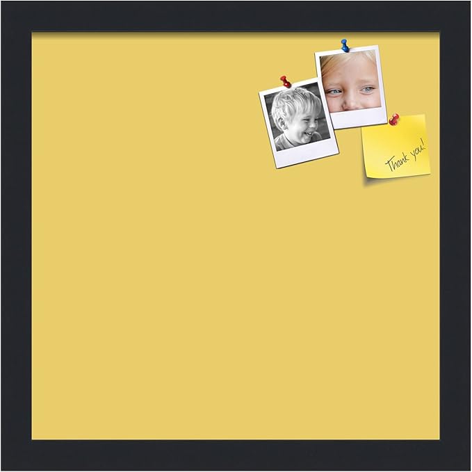 PinPix 13x13 Inch Cork Bulletin Board. This Decorative Framed Pin Board Comes with Honey Pastel Design and a Satin Black Frame. Ideal for Home Office Decor or Message Board (PinPix-1810)