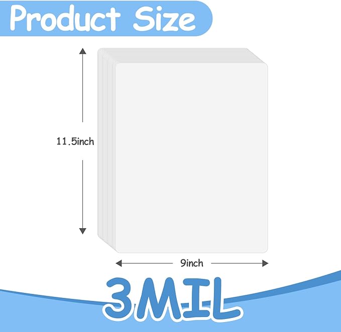 [3mil 500 Pack] InpourPack Laminating Pouches, 3 Mil Clear Thermal Laminating Pouches 9 x 11.5 Inch Laminating Sheets for Laminator, Holds 8.5 x 11 Inch Sheets
