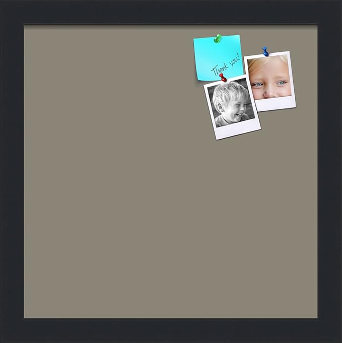 PinPix 12x12 Inch Cork Bulletin Board. This Decorative Framed Pin Board Comes with Pewter Design and a Satin Black Frame. Ideal for Home Office Decor or Message Board (PinPix-1812)