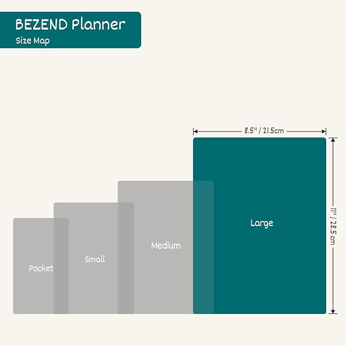 BEZEND Weekly Planner 2025-2026 with 2 Columns, 8.5" x 11" Academic Calendar 18 Months (Jul 25-Dec 26) Life Work Appointment Book with Monthly Tab, PU Leather Softcover Spiral - Dutch Blue