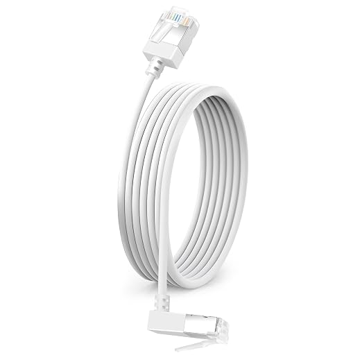 Ultra Thin Cat 6 Ethernet Cable 90° Downward Angle 3.3 Feet, Flexible & Slim by DUTEVOLNS