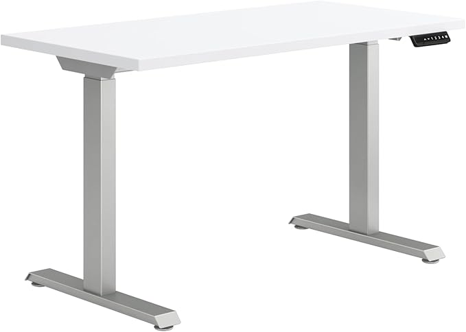 HON Coze Electric Standing Desk Adjustable Height, Coordinate Height Adjustable Desk, 48", White Top, Silver Base