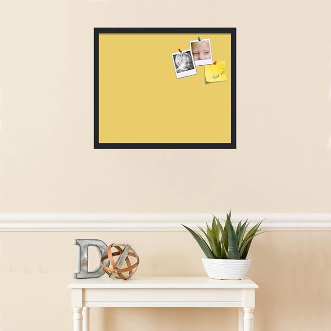 PinPix 24x20 Inch Cork Bulletin Board. This Decorative Framed Pin Board Comes with Honey Pastel Design and a Satin Black Frame. Ideal for Home Office Decor or Message Board (PinPix-1810)