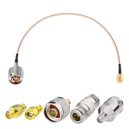 Superbat SMA Male to N Male Coaxial Coax Cable 20inches, SMA to N Cable + 5pcs by SUPERBAT