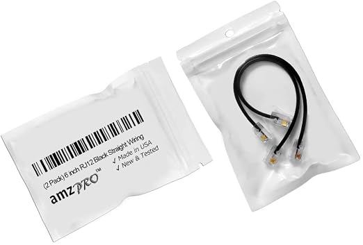 AmzDeals 2-Pack 6 Inch Black RJ12 6P6C Straight Wired Cable, Pro Grade Data and - Image 5