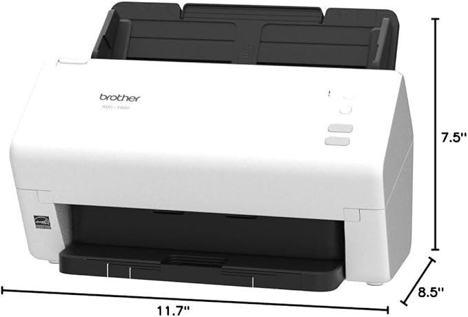 Brother ADS-3100 High-Speed Desktop Scanner | Compact with Scan Speeds of Up to 40ppm, White