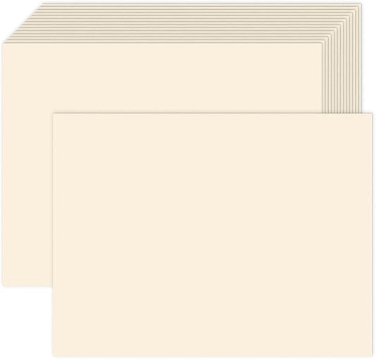 100 Pack Cream Blank Cardstock 5x7 Thick Paper，Goefun 80lb Flat 5 x 7 Card Stock Printable Paper for Invitations, Postcards, Photos, DIY Card Making