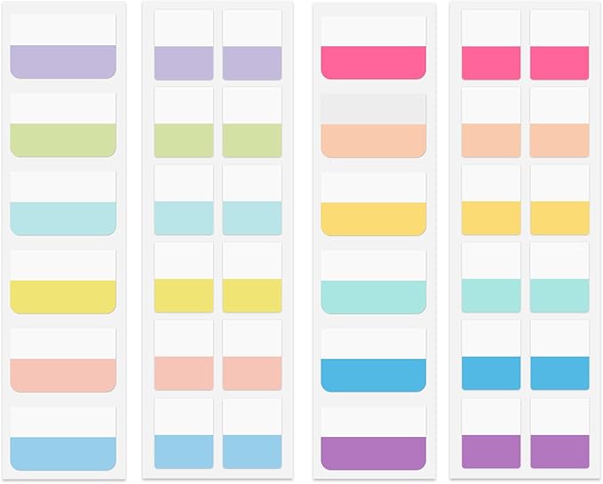 360 Pcs Sticky Index Tabs, Colored Book Sticky Tabs for Notebooks, Repositionable Page Tabs for Notebooks File Classification (1 Inch, 1.8×1 Inch)