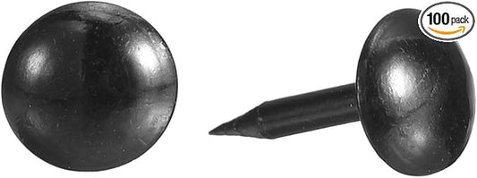 uxcell Upholstery Tacks Nail Pins Furniture, 100Pcs 7x13mm Thumb Tack Pins Assortment Kit Carbon Steel for Home Sofa DIY Decorative Nail Heads Nails, Black