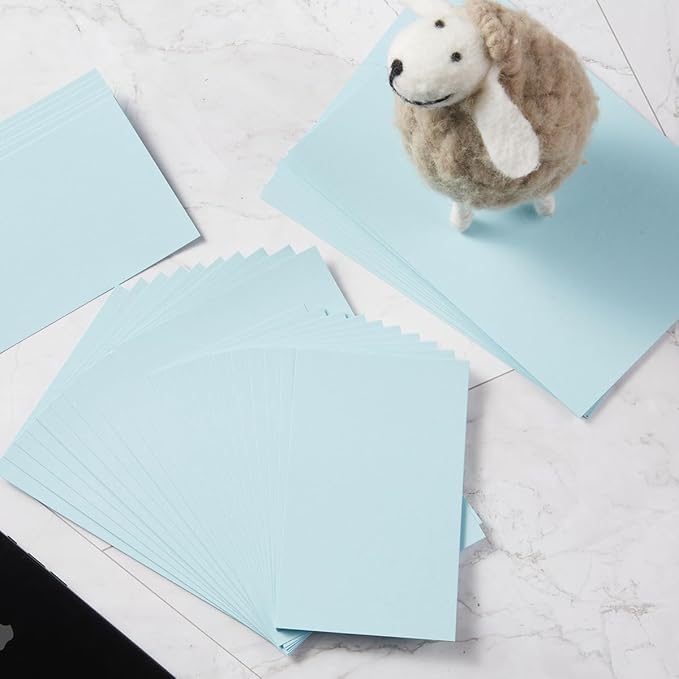 50 Sheets Blank Cardstock Paper 250 GSM Thick Heavy Cards Stock for DIY Art Projects, Card Making, Postcards, Greeting Cards, Birthday Party, Wedding Invitation (Light Blue, 3x5 inches)