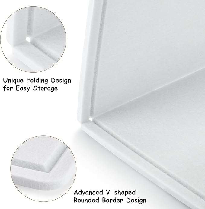 Large Bulletin Board, Foldable 60x36 Inches Cork Board Alternative, Large Felt Board Decorative Pin Board for Wall, Foldable Photo Board Self-Adhesive Vision Board with 36 Pushpins White