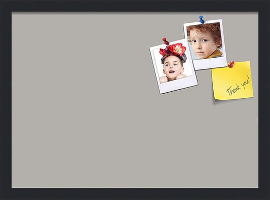 PinPix 21x15 Inch Cork Bulletin Board. This Decorative Framed Pin Board Comes with Dark Stone Design and a Satin Black Frame. Ideal for Home Office Decor or Message Board (PinPix-1808)