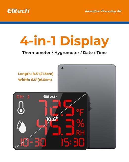 Elitech Wireless Hygrometer Thermometer Reusable Temperature Recorder Data - Image 4