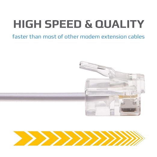 Keple RJ11 Cable ADSL 50ft Extension Lead Phone Cord Telephone Plug High Speed - Image 2