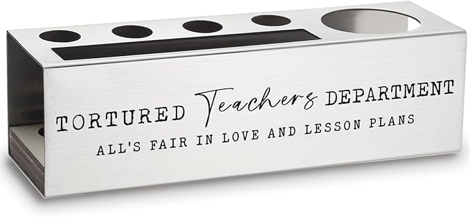 Tortured Teacher Department Funny Teacher Stainless Steel Pencil Pen Holders ASB88