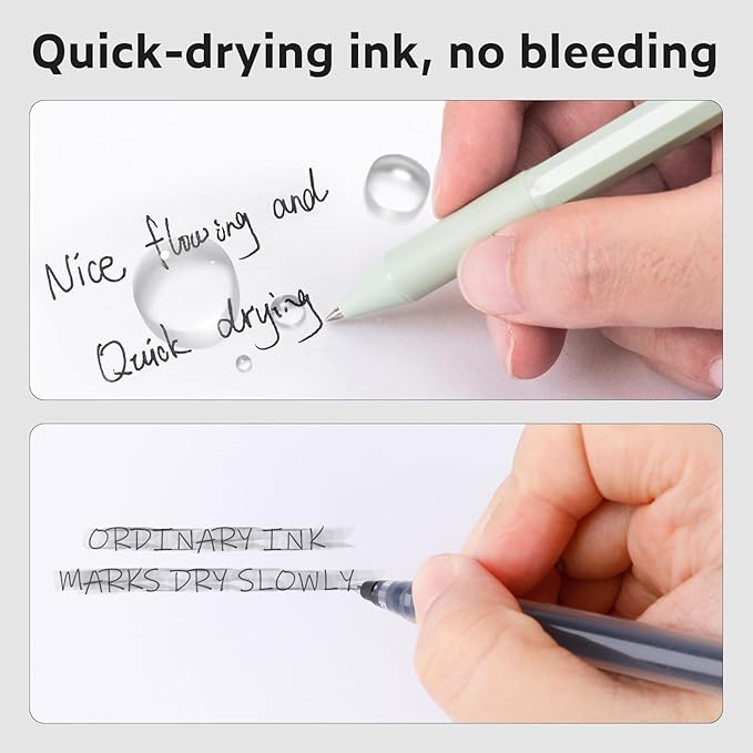 Gel Pens, 6 Pcs 0.5mm Black Ink Pens Fine Point Smooth Writing, High-End for Journaling Note Taking, Cute Office School Supplies Gifts for Adults