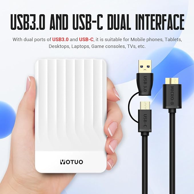 YOTUO Portable External Hard Drive Storage Expansion Mobile HDD USB 3.0 - Image 6