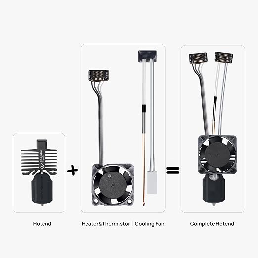 Bambu Lab P1P/P1S Hotend Complete Kit – Full Assembly Hardened Steel Nozzle - Image 2
