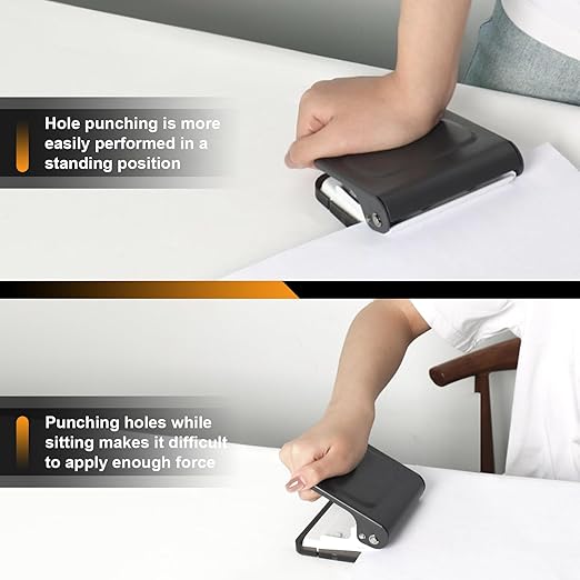 10 Hole Punch Binding Machine for Planners with 10 Multi-Color Binder Rings,30 Holes on A4,20 Holes on A5,26 Holes on B5,10 Sheet Capacity (Black)