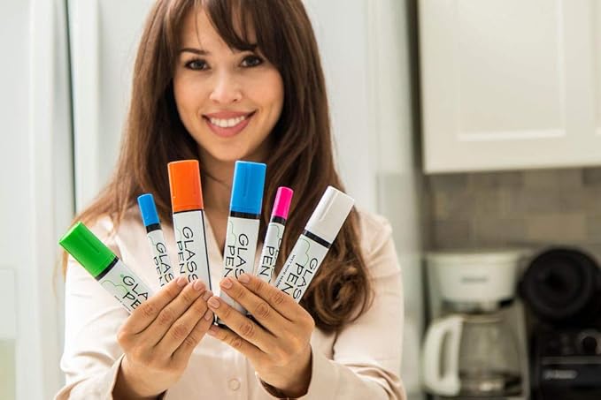 Glass Pen Window Marker: Liquid Chalk Pens for Glass, Whiteboard Markers with Washable Paint - Graduation, Car Windows, Mirror Pen, Storefront, Wedding, Parade, Party & Holiday (Pink, Jumbo Tip)