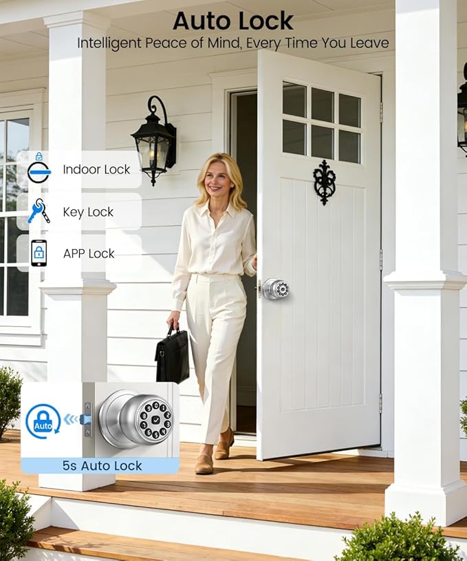 Smart Door Lock, Smart Keypad Door Knob - Image 4