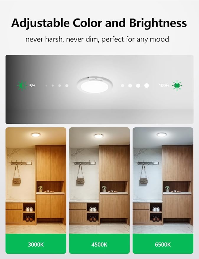 Bojim Wireless Waterproof Shower Light Rechargeable Motion Sensor Closet - Image 6
