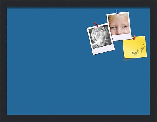 PinPix 20x15 Inch Cork Bulletin Board. This Decorative Framed Pin Board Comes with Navy Pastel Design and a Satin Black Frame. Ideal for Home Office Decor or Message Board (PinPix-1811)